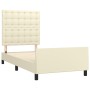 Estructura de cama con cabecero cuero sintético crema 90x200 cm de , Camas y somieres - Ref: Foro24-3125551, Precio: 160,99 €...