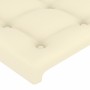 Estructura de cama con cabecero cuero sintético crema 90x200 cm de , Camas y somieres - Ref: Foro24-3125551, Precio: 160,99 €...