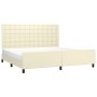 Bed frame with headboard cream synthetic leather 200x200cm by , Beds and slatted bases - Ref: Foro24-3125593, Price: 234,64 €...