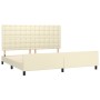 Estructura de cama con cabecero cuero sintético crema 200x200cm de , Camas y somieres - Ref: Foro24-3125593, Precio: 234,64 €...