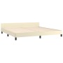 Estructura de cama con cabecero cuero sintético crema 200x200cm de , Camas y somieres - Ref: Foro24-3125593, Precio: 234,64 €...