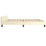 Estructura de cama con cabecero cuero sintético crema 200x200cm de , Camas y somieres - Ref: Foro24-3125593, Precio: 234,64 €...