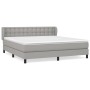 Box spring bed with light gray fabric mattress 160x200 cm by , Beds and slatted bases - Ref: Foro24-3126573, Price: 502,00 €,...