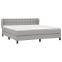 Box spring bed with light gray fabric mattress 160x200 cm by , Beds and slatted bases - Ref: Foro24-3126573, Price: 502,00 €,...