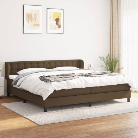 Cama box spring con colchón tela marrón oscuro 200x200 cm de , Camas y somieres - Ref: Foro24-3126592, Precio: 604,48 €, Desc...