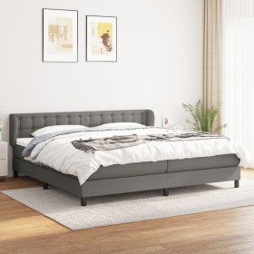 Cama box spring con colchón tela gris oscuro 200x200 cm de , Camas y somieres - Ref: Foro24-3126590, Precio: 534,38 €, Descue...