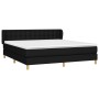 Cama box spring con colchón tela negro 160x200 cm de , Camas y somieres - Ref: Foro24-3127135, Precio: 493,38 €, Descuento: %