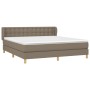 Box spring bed with taupe gray fabric mattress 160x200 cm by , Beds and slatted bases - Ref: Foro24-3127137, Price: 531,99 €,...