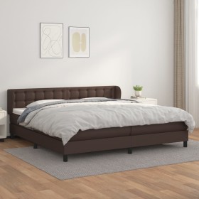 Cama box spring con colchón cuero sintético marrón 200x200 cm de , Camas y somieres - Ref: Foro24-3127334, Precio: 654,99 €, ...