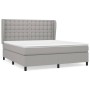 Box spring bed with light gray fabric mattress 160x200 cm by , Beds and slatted bases - Ref: Foro24-3128293, Price: 604,99 €,...