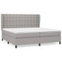 Cama box spring con colchón tela gris claro 200x200 cm de , Camas y somieres - Ref: Foro24-3128309, Precio: 654,66 €, Descuen...