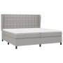 Cama box spring con colchón tela gris claro 200x200 cm de , Camas y somieres - Ref: Foro24-3128309, Precio: 654,66 €, Descuen...