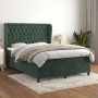 Cama box spring con colchón terciopelo verde oscuro 140x190 cm de , Camas y somieres - Ref: Foro24-3129390, Precio: 565,00 €,...