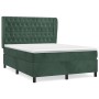 Cama box spring con colchón terciopelo verde oscuro 140x190 cm de , Camas y somieres - Ref: Foro24-3129390, Precio: 565,00 €,...