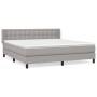 Box spring bed with light gray fabric mattress 160x200 cm by , Beds and slatted bases - Ref: Foro24-3130041, Price: 528,79 €,...