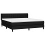 Cama box spring con colchón tela negro 160x200 cm de , Camas y somieres - Ref: Foro24-3130043, Precio: 509,80 €, Descuento: %