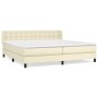 Cama box spring con colchón cuero sintético crema 200x200 cm de , Camas y somieres - Ref: Foro24-3130801, Precio: 628,46 €, D...