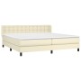 Cama box spring con colchón cuero sintético crema 200x200 cm de , Camas y somieres - Ref: Foro24-3130801, Precio: 628,46 €, D...