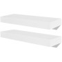 Set of 2 white MDF floating wall shelves for books/DVDs by vidaXL, Shelves and shelves - Ref: Foro24-242182, Price: 33,52 €, ...