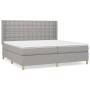 Cama box spring con colchón tela gris claro 200x200 cm de , Camas y somieres - Ref: Foro24-3132337, Precio: 644,18 €, Descuen...