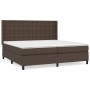 Cama box spring con colchón cuero sintético marrón 200x200 cm de , Camas y somieres - Ref: Foro24-3132522, Precio: 740,99 €, ...