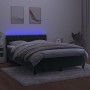 Cama box spring colchón y LED terciopelo verde oscuro 140x200cm de , Camas y somieres - Ref: Foro24-3134588, Precio: 465,92 €...