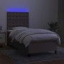 Box spring bed with mattress and taupe gray LED lights 80x200 cm by , Beds and slatted bases - Ref: Foro24-3135153, Price: 38...