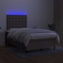 Cama box spring con colchón y LED tela gris taupe 120x200 cm de , Camas y somieres - Ref: Foro24-3135185, Precio: 462,80 €, D...