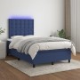 Cama box spring con colchón y LED tela azul 120x200 cm de , Camas y somieres - Ref: Foro24-3135187, Precio: 454,22 €, Descuen...