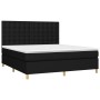 Box spring bed mattress and LED lights black fabric 160x200 cm by , Beds and slatted bases - Ref: Foro24-3135767, Price: 603,...