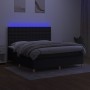 Box spring bed mattress and LED lights black fabric 160x200 cm by , Beds and slatted bases - Ref: Foro24-3135767, Price: 603,...