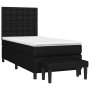 Box spring bed with black fabric mattress 100x200 cm by , Beds and slatted bases - Ref: Foro24-3136895, Price: 402,64 €, Disc...