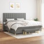 Cama box spring con colchón tela gris oscuro 200x200 cm de , Camas y somieres - Ref: Foro24-3137502, Precio: 703,76 €, Descue...