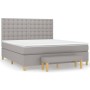 Box spring bed with light gray fabric mattress 160x200 cm by , Beds and slatted bases - Ref: Foro24-3137485, Price: 615,51 €,...