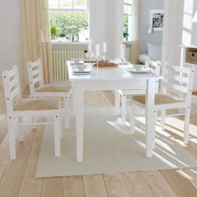 Dining chairs 4 pcs solid wood rubber velvet white by vidaXL, dining chairs - Ref: Foro24-242031, Price: 141,96 €, Discount: %