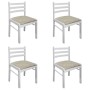 Sillas de comedor 4 uds madera maciza caucho terciopelo blanco de vidaXL, Sillas de comedor - Ref: Foro24-242031, Precio: 144...