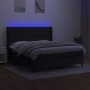 Box spring bed mattress and LED lights black fabric 160x200 cm by , Beds and slatted bases - Ref: Foro24-3138647, Price: 610,...