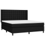 Box spring bed mattress and LED lights black fabric 160x200 cm by , Beds and slatted bases - Ref: Foro24-3138647, Price: 610,...