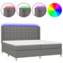 Cama box spring colchón y luces LED tela gris claro 200x200 cm de , Camas y somieres - Ref: Foro24-3139222, Precio: 679,15 €,...