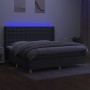 Box spring bed mattress and LED lights light gray fabric 200x200 cm by , Beds and slatted bases - Ref: Foro24-3139222, Price:...