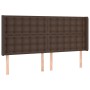 Cama box spring colchón y LED cuero sintético marrón 180x200 cm de , Camas y somieres - Ref: Foro24-3139400, Precio: 676,92 €...