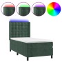 Box spring bed with mattress and LED dark green velvet 100x200cm by , Beds and slatted bases - Ref: Foro24-3139790, Price: 40...