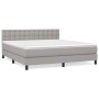 Box spring bed with light gray fabric mattress 160x200 cm by , Beds and slatted bases - Ref: Foro24-3140385, Price: 487,99 €,...