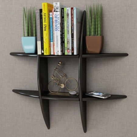 Black MDF Floating Wall Shelf for Books/DVD by vidaXL, Shelves and shelves - Ref: Foro24-242179, Price: 31,22 €, Discount: %