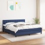 Box spring bed with blue fabric mattress 160x200 cm by , Beds and slatted bases - Ref: Foro24-3140391, Price: 487,99 €, Disco...