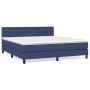 Box spring bed with blue fabric mattress 160x200 cm by , Beds and slatted bases - Ref: Foro24-3140391, Price: 498,93 €, Disco...