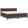 Cama box spring con colchón cuero sintético marrón 180x200 cm de , Camas y somieres - Ref: Foro24-3141140, Precio: 564,76 €, ...