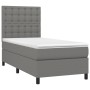 Box spring bed with dark gray fabric mattress 80x200 cm by , Beds and slatted bases - Ref: Foro24-3142050, Price: 298,24 €, D...