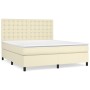 Cama box spring con colchón cuero sintético crema 180x200 cm de , Camas y somieres - Ref: Foro24-3142859, Precio: 620,68 €, D...