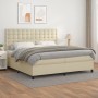 Cama box spring con colchón cuero sintético crema 200x200 cm de , Camas y somieres - Ref: Foro24-3142865, Precio: 697,63 €, D...